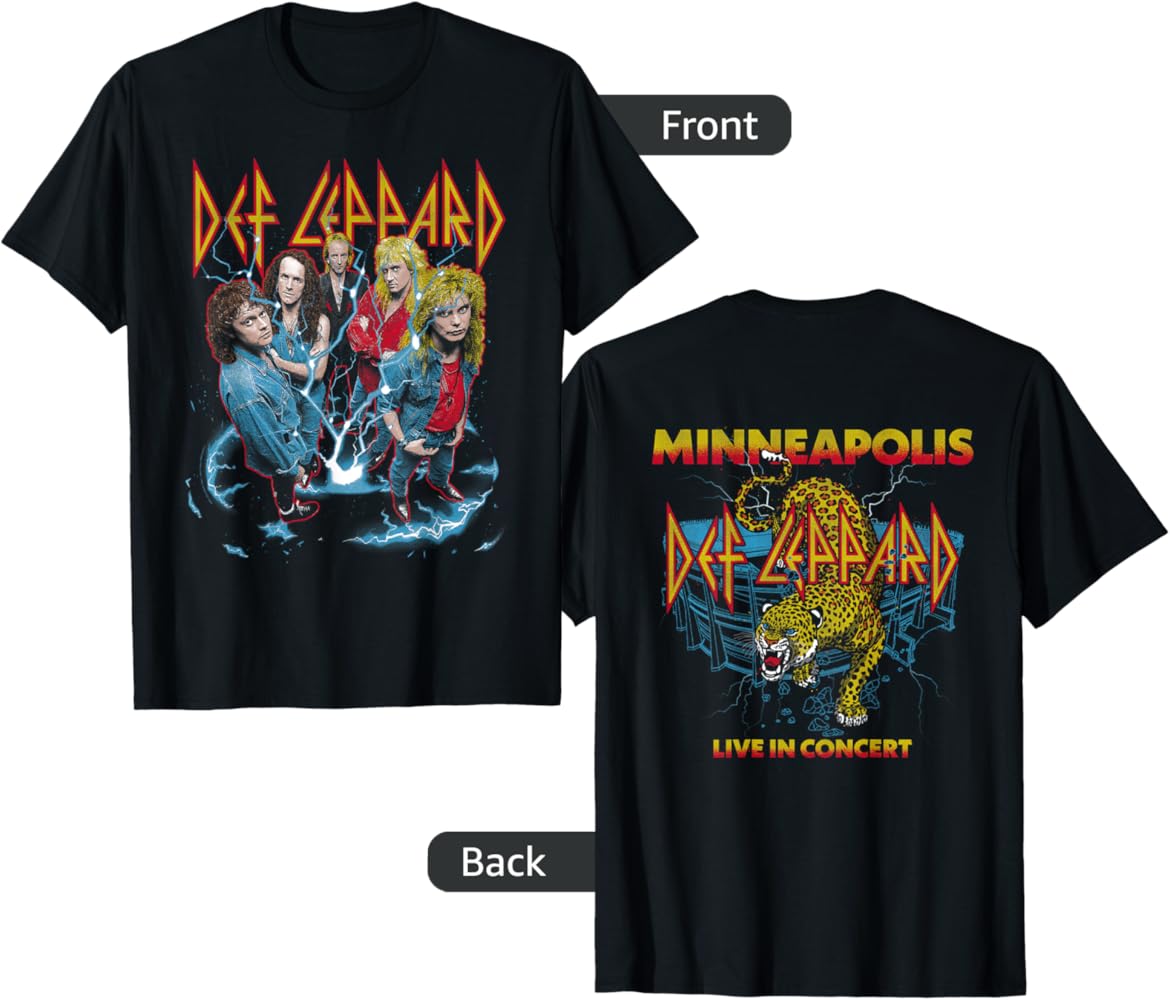Def Lepprad Tシャツ Amazon.com: Def Leppard T Shirt Hysteria Album Art Band Logo